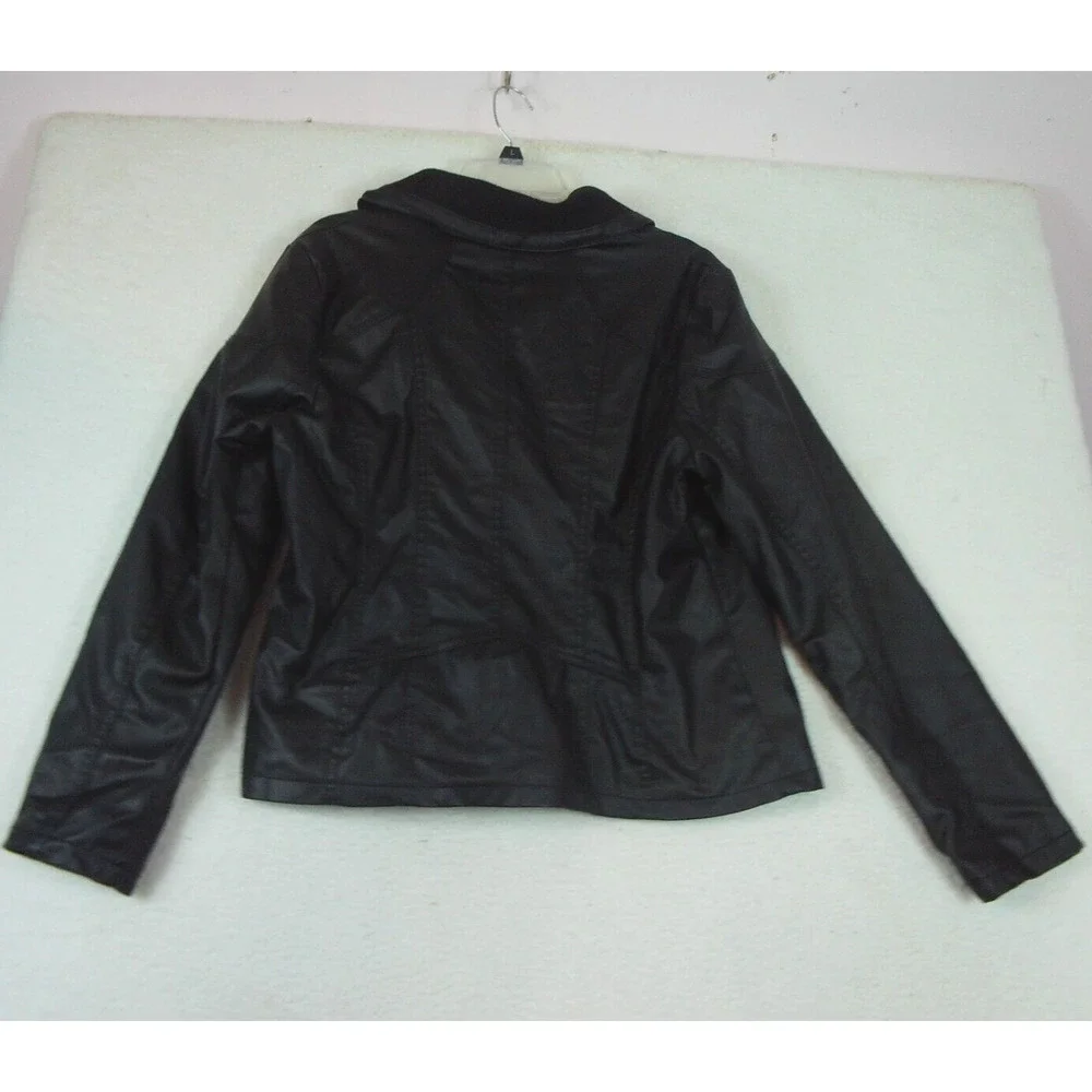 New Look Moto Faux Leather‎ Jacket Women's Size XL Black